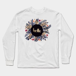 Hello autumn - purple and orange foliage and flowers Long Sleeve T-Shirt